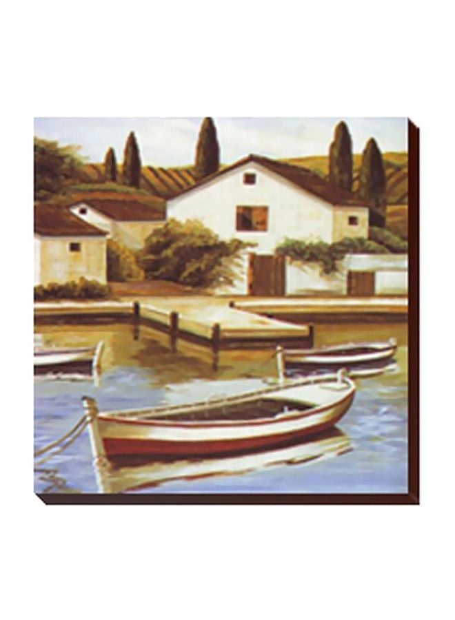 فوتو بلوك لوحة جدارية لتزيين الحائط مع إطار بني/أبيض/أخضر 34x34سم