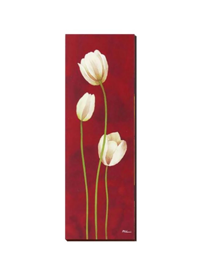 فوتو بلوك لوحة جدارية لتزيين الحائط مع إطار بني/أبيض/أخضر 20x60سم