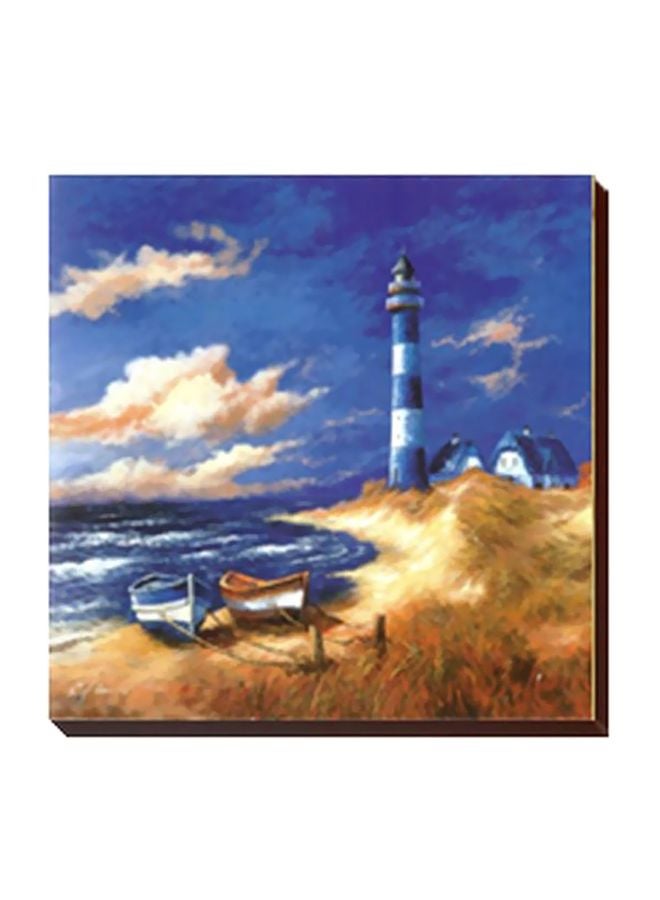 PHOTOBLOCK Decorative Wall Painting With Frame Blue/Brown/Beige 24x24cm