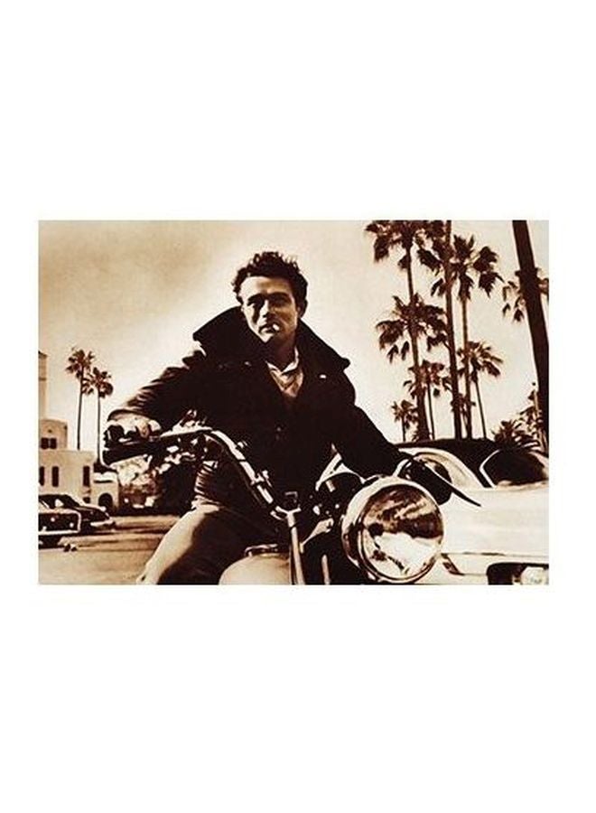 بوستر حائط للتزيين بيج / أسود 24x18سم