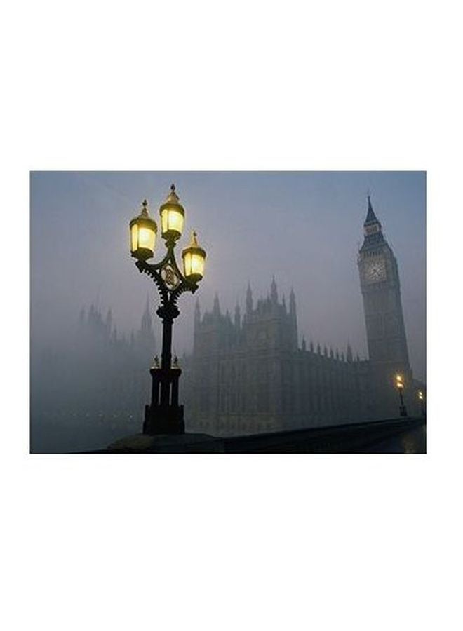 PHOTOBLOCK Decorative Wall Poster Grey/Yellow 24x18cm