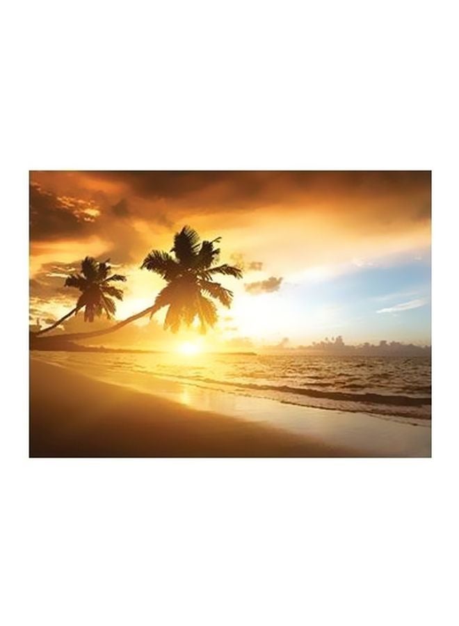 Decorative Wall Poster Yellow/Blue/Beige 24X18cm