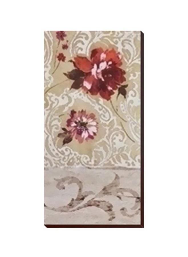 لوحة جدارية لتزيين الحائط مع إطار بيج/أحمر/أبيض 40x120سم