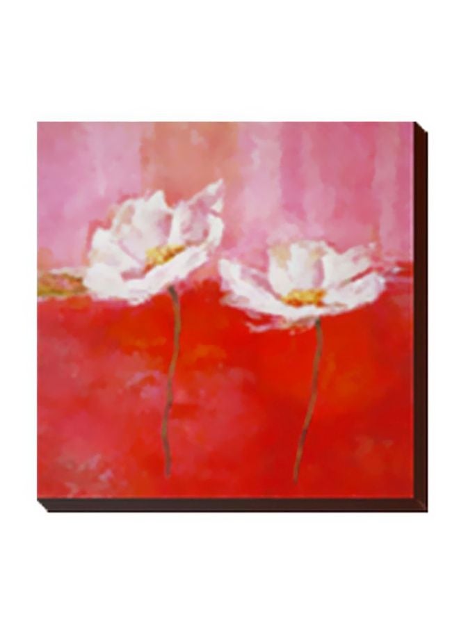 فوتو بلوك لوحة جدارية لتزيين الحائط مع إطار أبيض/ وردي/ أحمر 15x15سم