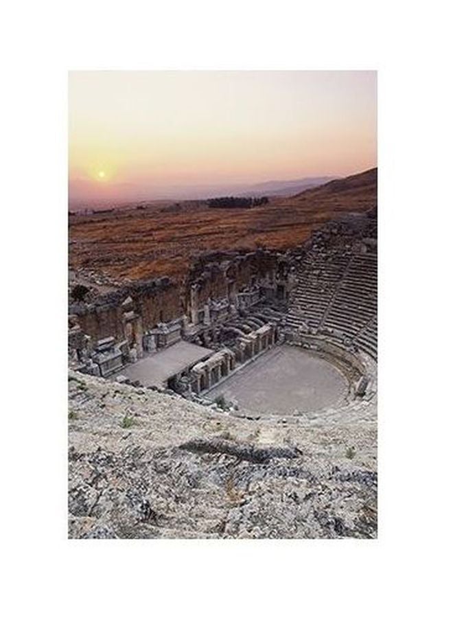 بوستر حائط للتزيين بني/أبيض/أصفر 60x40سم