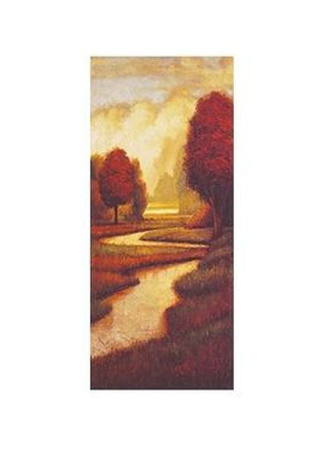 لوحة فنية لديكور الحائط أحمر/بيج/بني 24x18سم