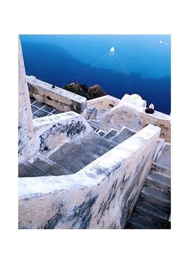 Decorative Wall Poster Blue/White/Grey 34x24cm
