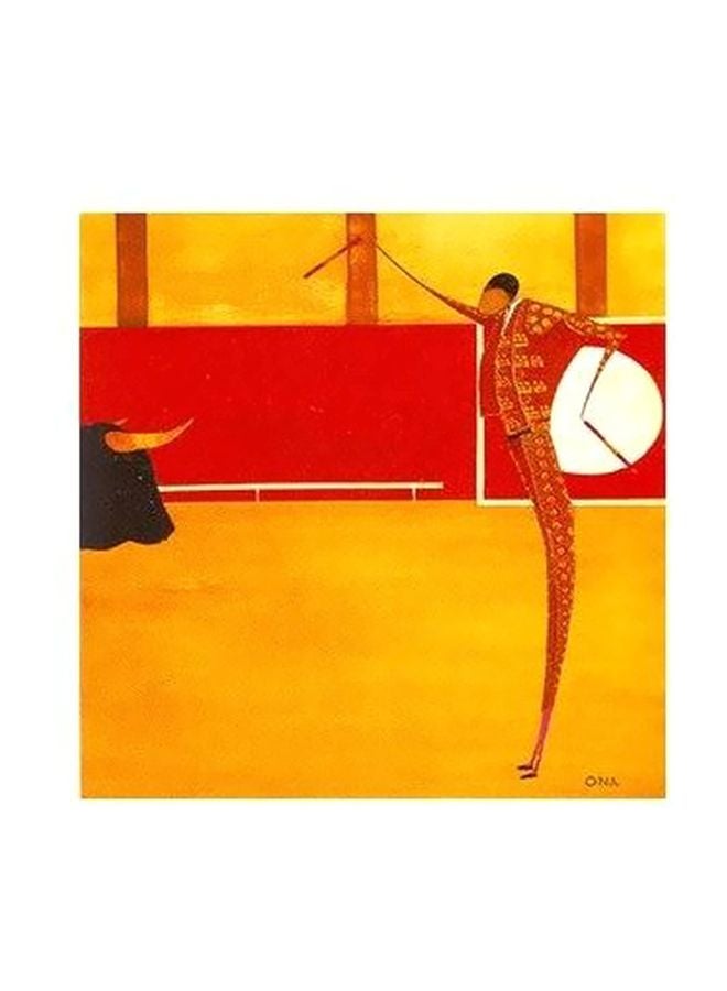 PHOTOBLOCK Decorative Wall Poster Yellow/Red/White 15x15cm 