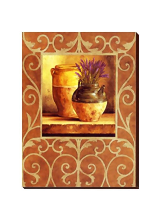 لوحة جدارية لتزيين الحائط مع إطار بني/أصفر/أرجواني 34x24سم