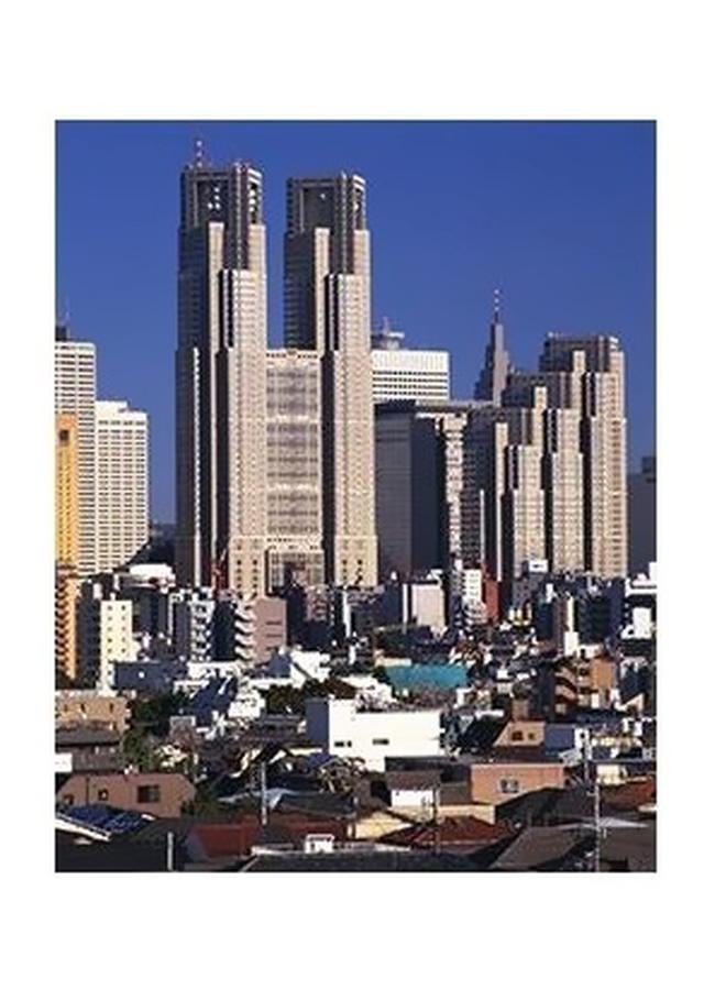 فوتو بلوك بوستر حائط للتزيين أزرق/رمادي/أبيض 34x24سم