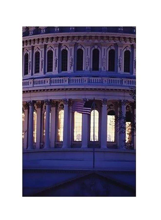 بوستر حائط للتزيين أزرق/أصفر 34x24سم