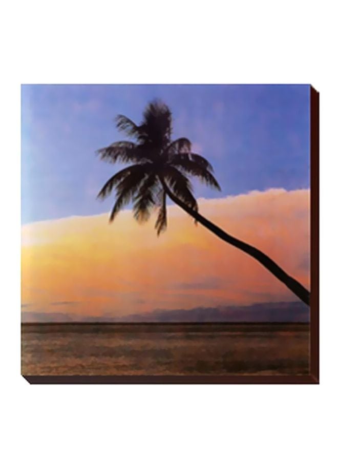 لوحة جدارية لتزيين الحائط مع إطار أزرق/رمادي 34x34سم