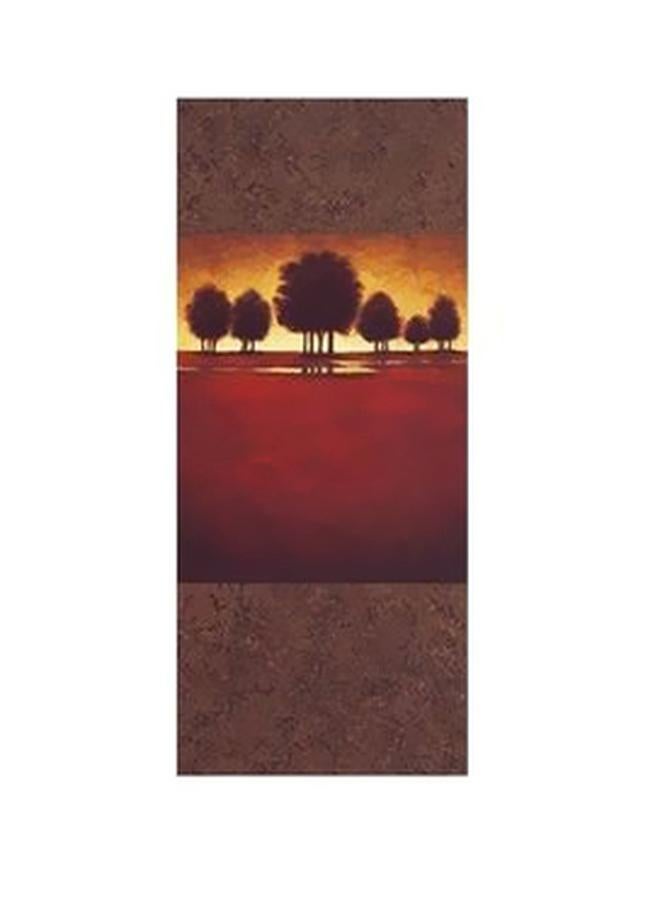 Decorative Wall Poster Brown/Red/Yellow 24x18cm