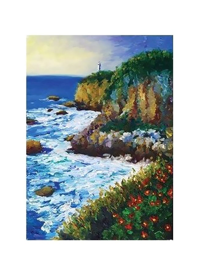 لوحة فنية لديكور الحائط أخضر/ أبيض/ أحمر 34x24سم