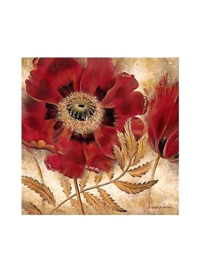 لوحة فنية لديكور الحائط أحمر/بيج/أسود 15x15سم