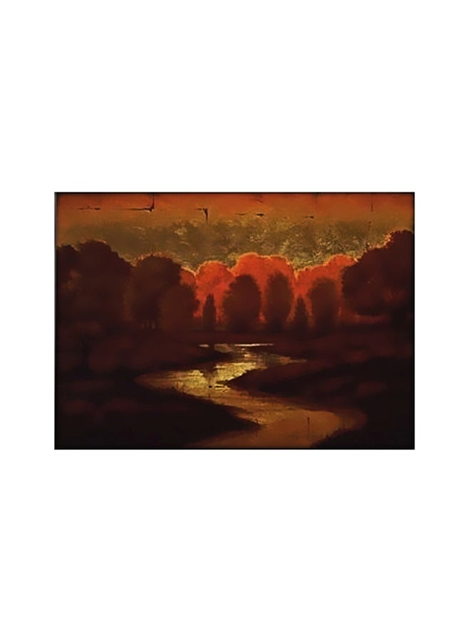 بوستر حائط للتزيين أسود/ برتقالي/ أصفر 24x18سم