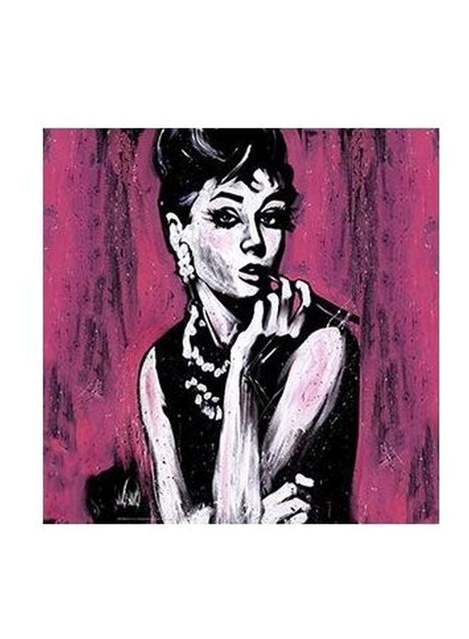 بوستر حائط للتزيين وردي/أسود 32x32سم