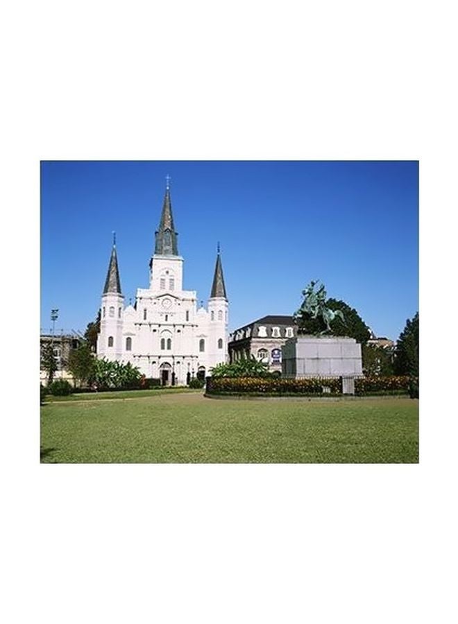 Decorative Wall Poster Blue/Green/White 24x18cm