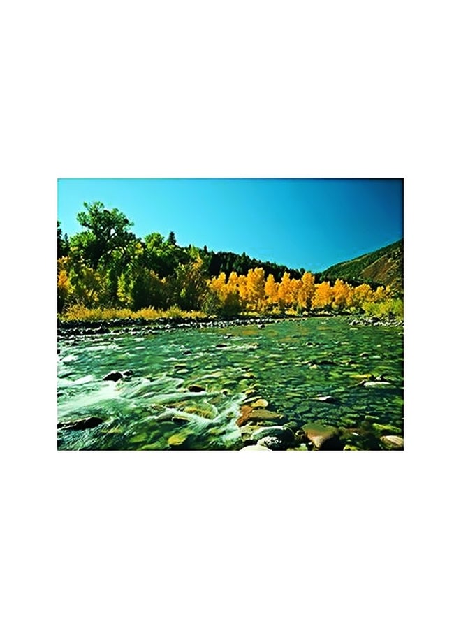 Photo Block Decorative Wall Painting Green/Yellow/Blue 15x20cm 