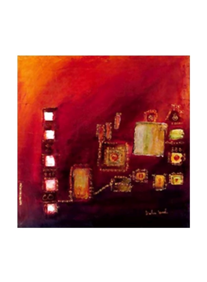 فوتو بلوك لوحة جدارية لتزيين الحائط مع إطار أحمر/بني/أسود 34x34سم 
