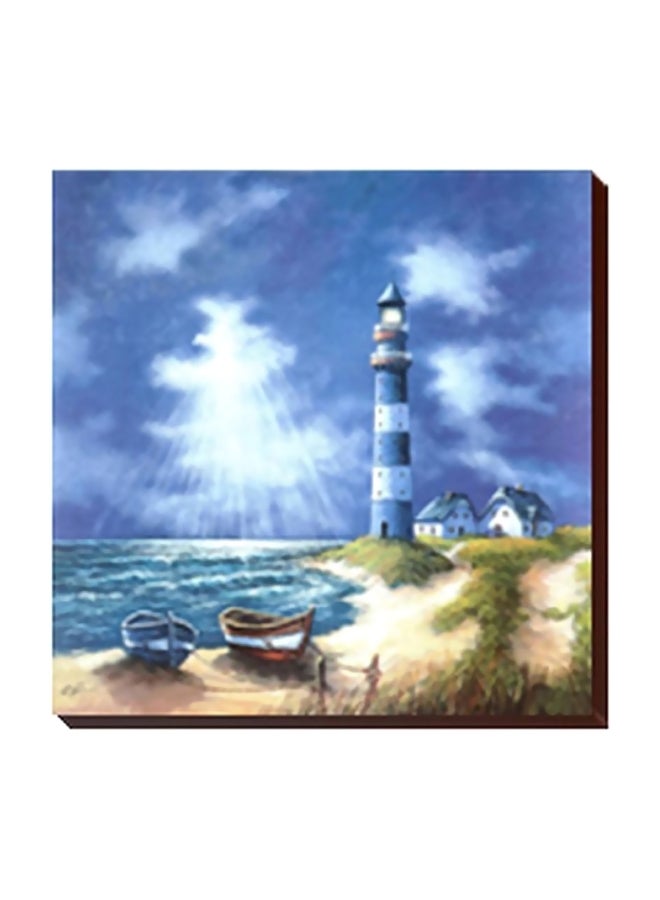 فوتو بلوك لوحة فنية لديكور الحائط أزرق/أخضر/أبيض 34x34سم 