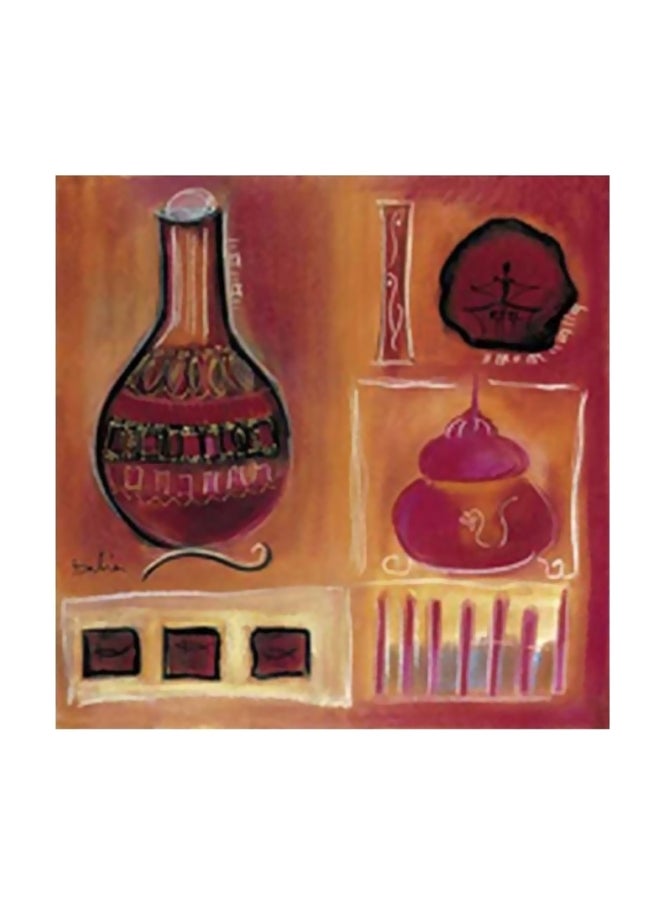 Photo Block Decorative Wall Painting Pink/Brown/Black 47x47cm 
