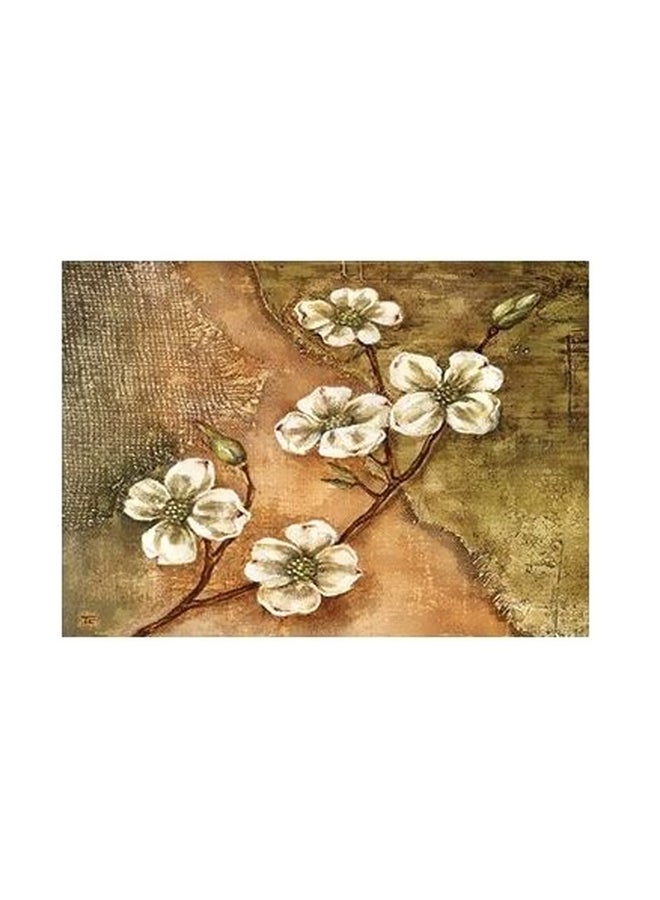Decorative Wall Poster Beige/Green/White 24x18cm