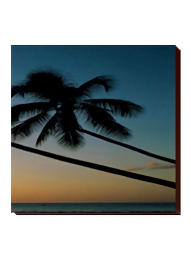 Decorative Wall Poster Blue/Black/Yellow 34 X 34cm