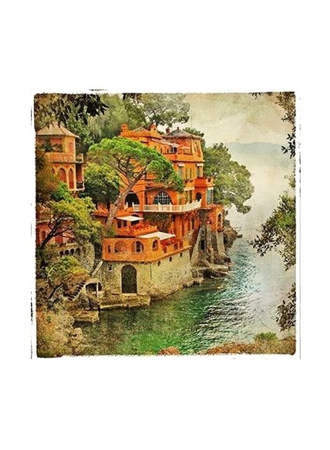 ستيكر فني لتزيين الحائط مع إطار متعدد الألوان 23x23سم