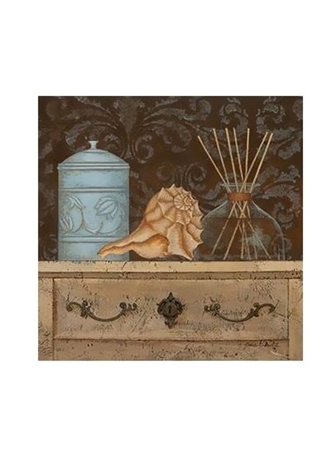Decorative Wall Poster Blue/Beige/Brown 32x32cm