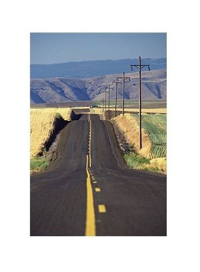 PHOTOBLOCK Decorative Wall Poster Blue/Green/Yellow 24x18cm