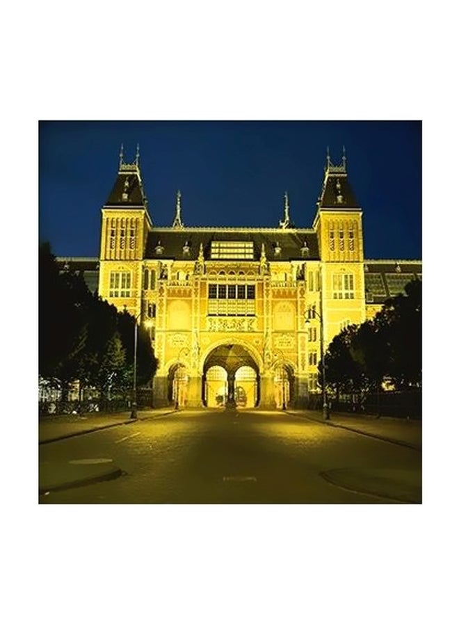 Decorative Wall Poster Yellow/Blue/Green 23x23cm
