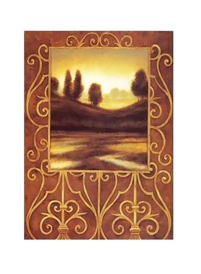 فوتو بلوك بوستر حائط للتزيين بني/أصفر 60x40سم