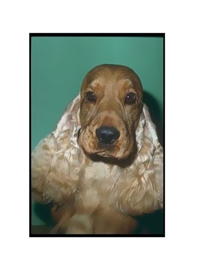 Decorative Wall Poster Blue/Beige/Brown 24x18cm