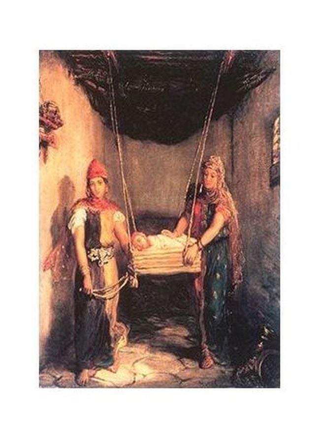 بوستر حائط للتزيين بيج/بني/برتقالي 24x18سم