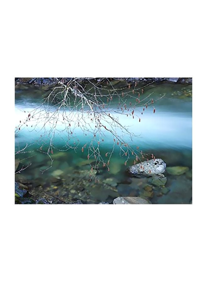 Decorative Wall Poster Blue/Green/White 24x34cm