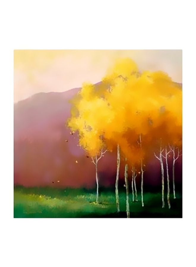 Decorative Wall Poster Yellow/Green 50X50cm