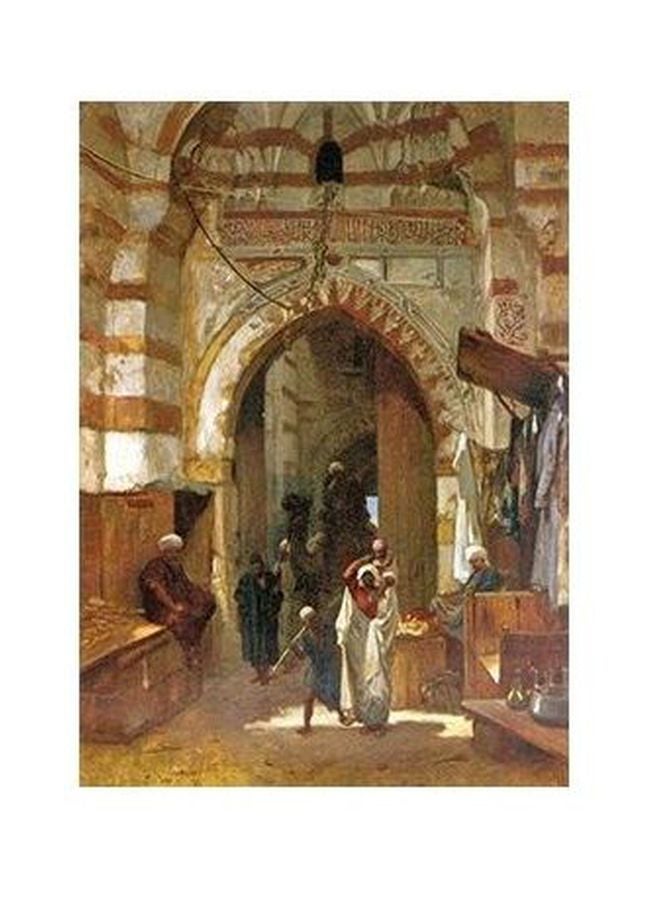 بوستر حائط للتزيين بني/بيج/أبيض 24x18سم
