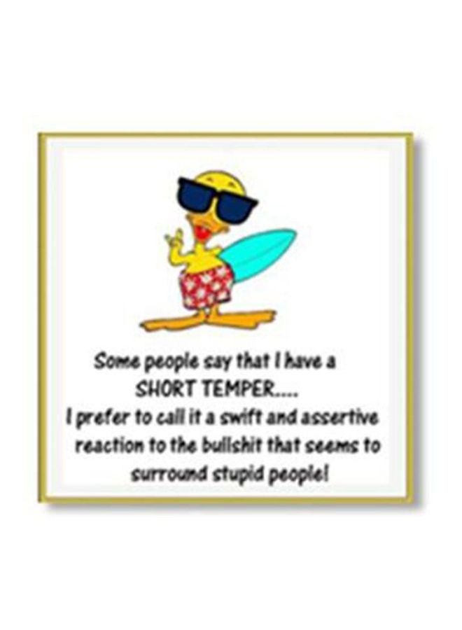 بوستر جداري للتزيين مع إطار أبيض/أسود/أصفر 15x15سم