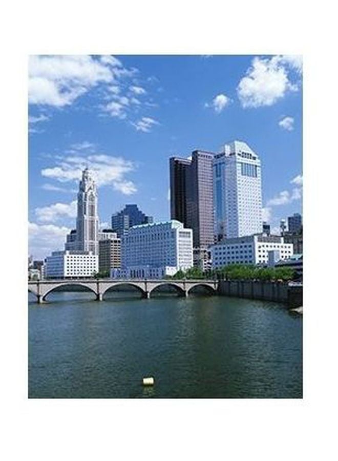 فوتو بلوك بوستر حائط للتزيين أزرق/أبيض/رمادي 24x18سم