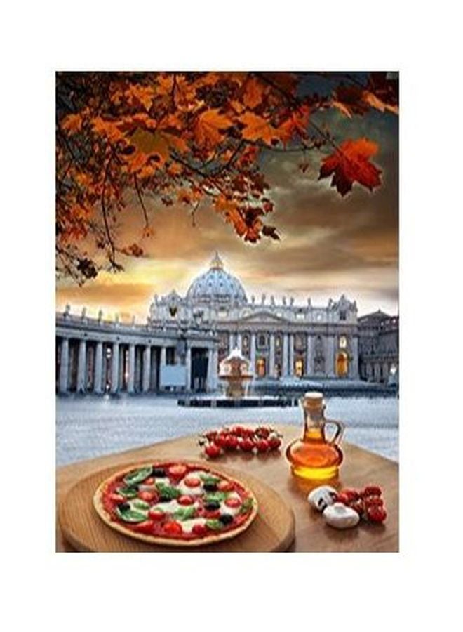 فوتو بلوك بوستر حائط للتزيين أبيض/ برتقالي/ بيج 24×18سم