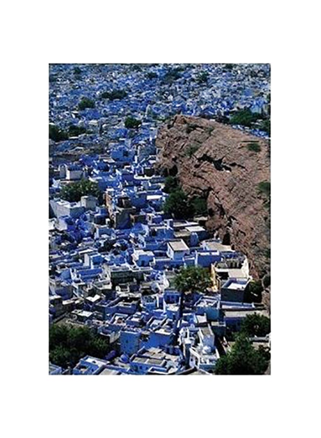 Decorative Wall Poster Blue/Brown/Green 24×18cm