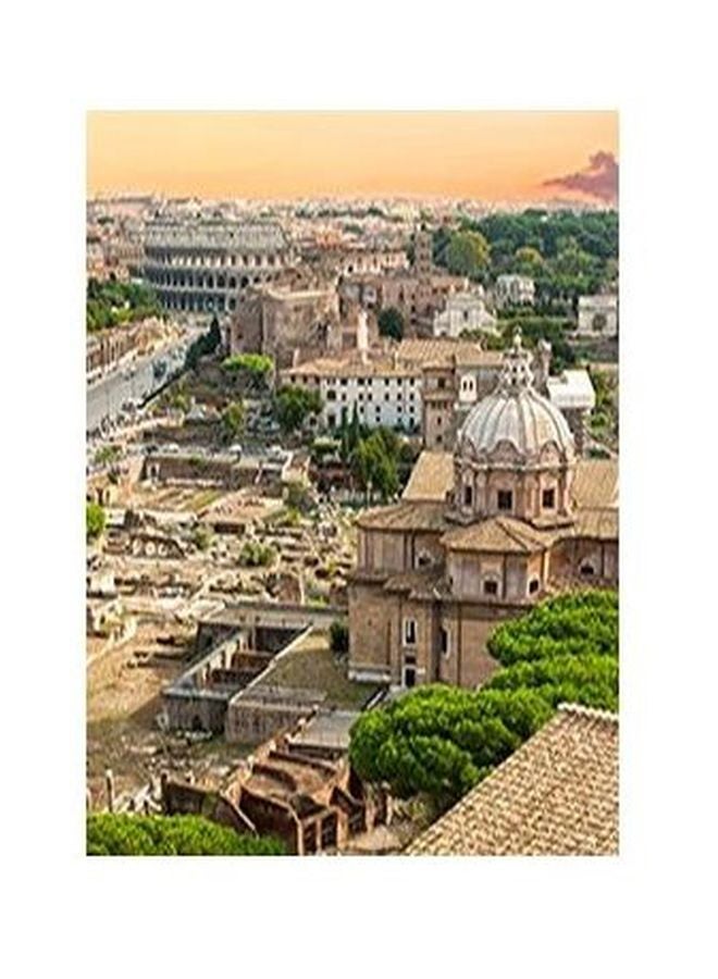 Decorative Wall Poster Green/White/Beige 24×18cm