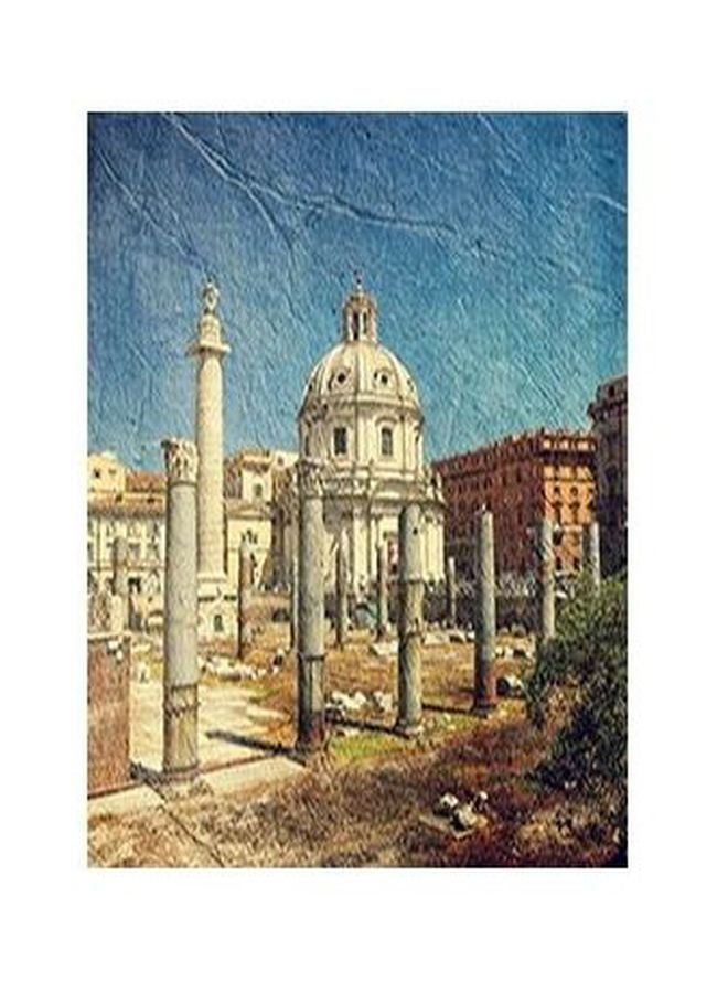 بوستر حائط للتزيين أزرق/أبيض/بني 24×18سم