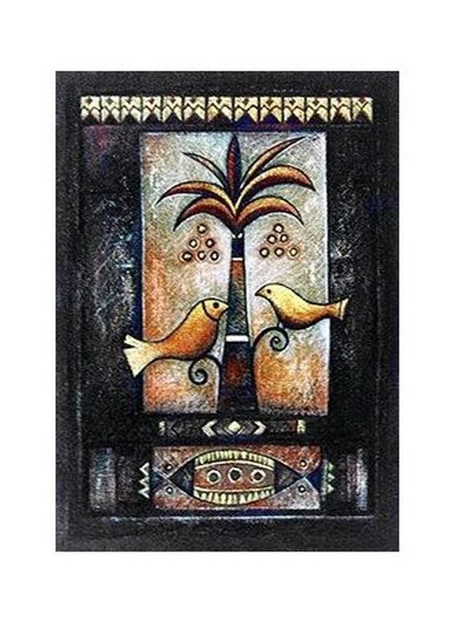 بوستر حائط للتزيين أسود/ أصفر/ بيج 24x18سم