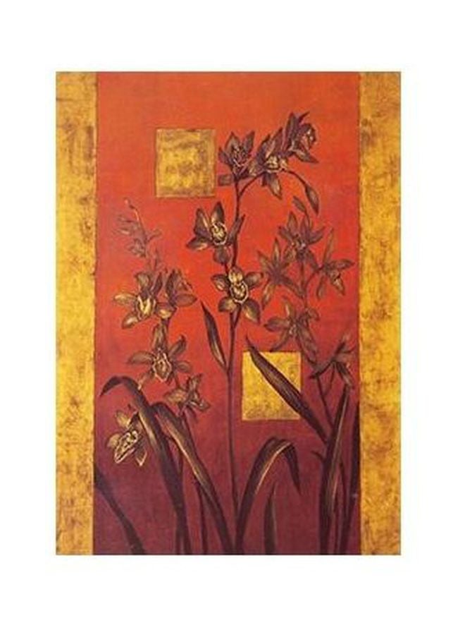 بوستر حائط للتزيين أحمر/بني/أصفر 24 ×18سم