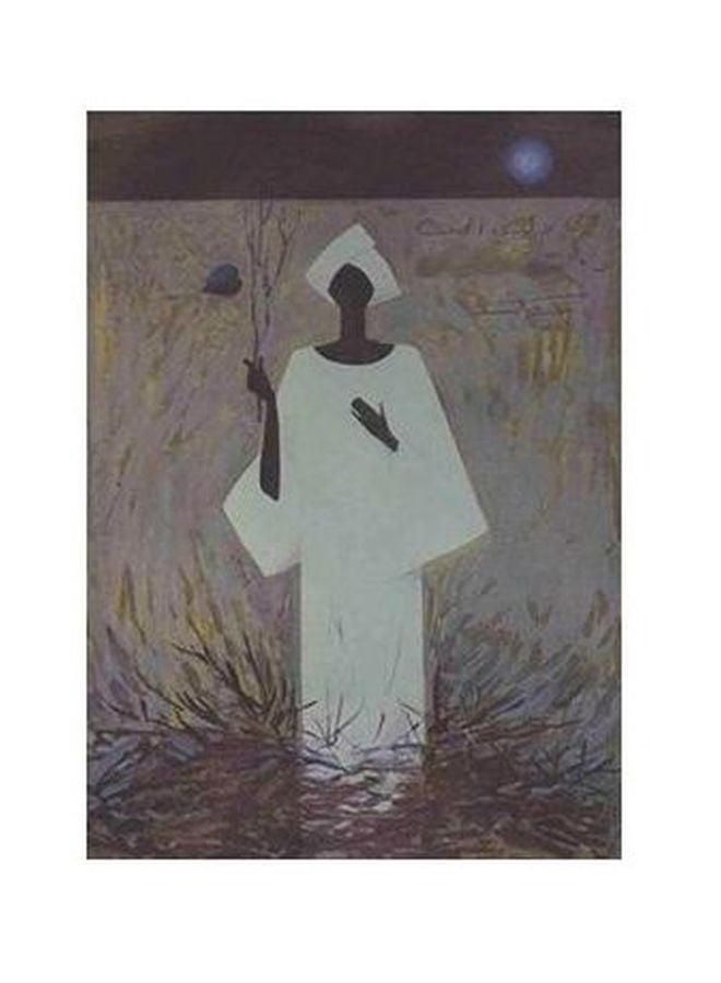 بوستر حائط للتزيين رمادي / أبيض / أسود 24x18سم