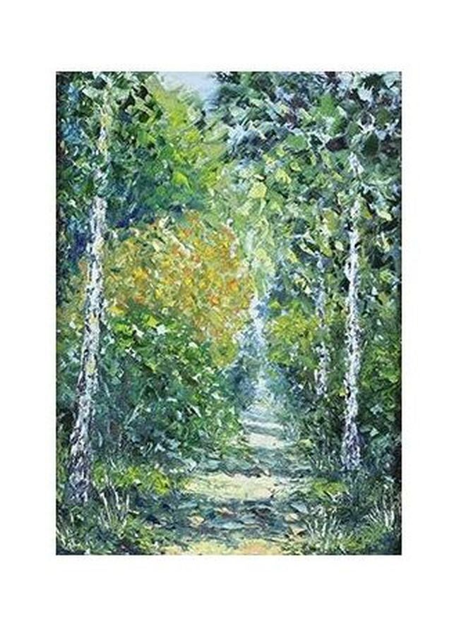 بوستر جداري مطبوع للتزيين أخضر/أبيض 24×18سم