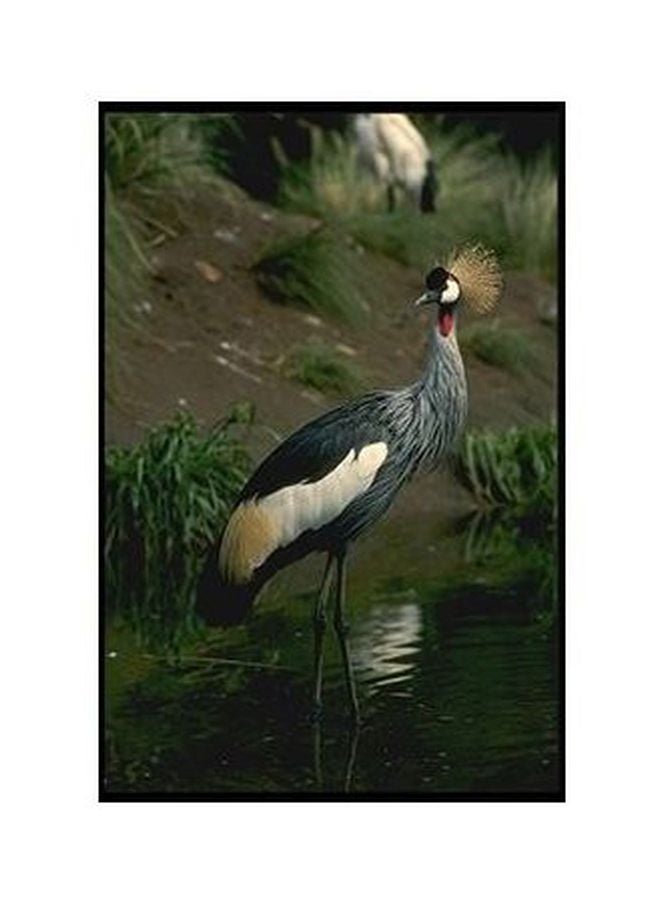 Decorative Wall Poster Green/Grey/White 24x18cm