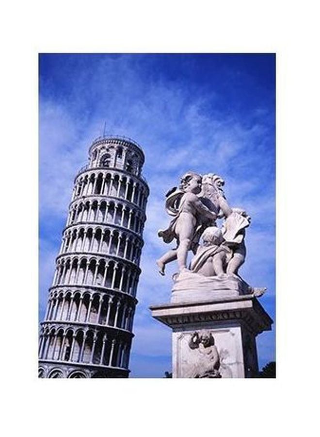 PHOTOBLOCK Decorative Wall Poster Blue/Grey/White 24x18cm